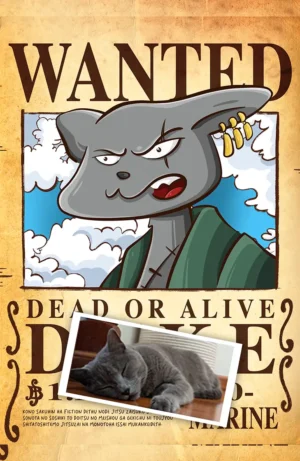 Wanted-retrato-zoro Retrato One Piece Wanted Impreso (Físico)