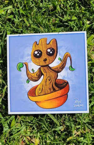 groot-maceta Cuadrito Groot Maceta (15x15)