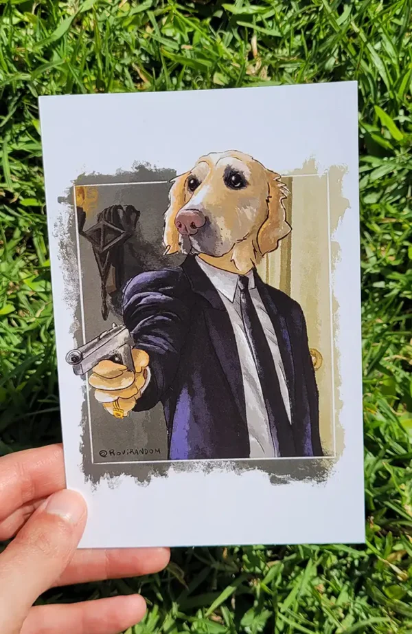 labrador-pulp-fiction Postal Pulp Fiction Golden Retriever (10x15)