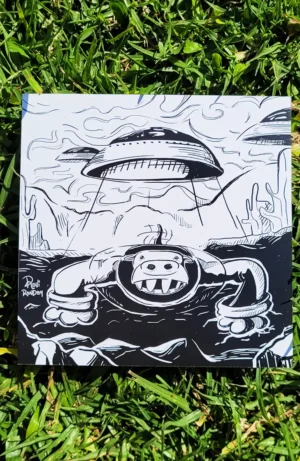 Cuadrito Perro Galactico (15x15)