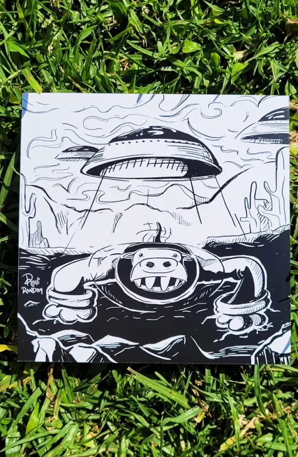 Cuadrito Perro Galactico (15x15)