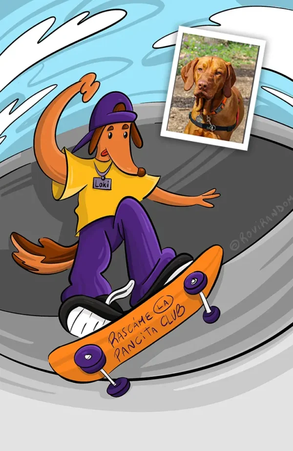 rretrato-perro-skater Retratos Mascoteros Impreso (Físico)